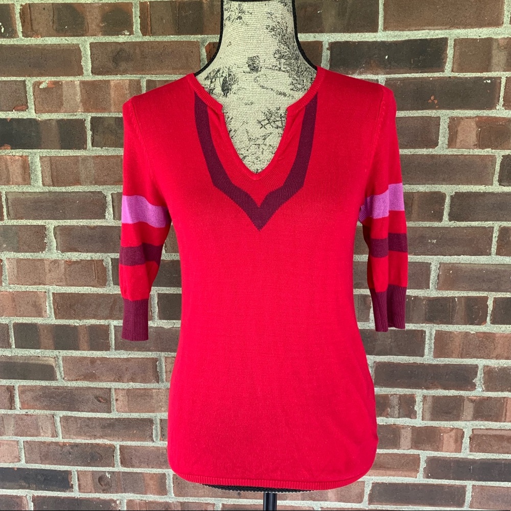 Loleenx red sweater 3/4 sleeve - Picture 1 of 8
